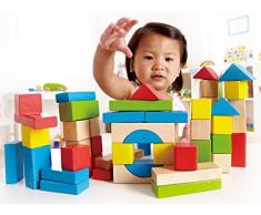 Hape E0409A Bunte Holzbausteine, 50 teilig, Mehrfarbig, ab 12 Monate