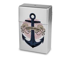 Zigarettenbox mit Namen Kuschelmaus - Personalisierte Hülle mit Design Anker - Zigarettenetui, Zigarettenschachtel, Kunststoffbox