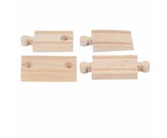 HOLZEISENBAHN ZUBEHÖR EISENBAHN 4 SCHIENEN AUFFAHRT HOLZ 5-8cm paßt zu allen