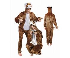 Boland 88018 - Erwachsenenkostüm Tiger Plüsch, Einteiler mit Kapuze, Größe M / L