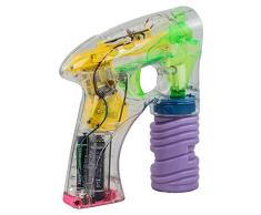 XTC SP-1-SET2 Seifenblasenpistole mit bunter LED-Beleuchtung inkl. Seifenflüssigkeit und Batterien +1 Helikopter mit LED-Lichteffekt Gratis