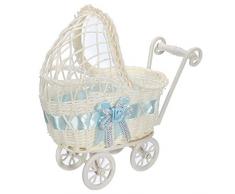 Wicker Baby Girl Carriage Collection, Kinderwagen Weidenkorb Korb Lagerung Mit Griffen Räder (blau) (Farbe : Blau)
