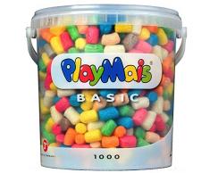 PlayMais BASIC 1000 Bastelset für Kinder ab 3 Jahren | Basteleimer mit über 1000 bunten PlayMais zum Basteln | Natürliches Spielzeug | Fördert Kreativität & Motorik | Geschenk für Mädchen & Jungen