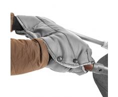 Zamboo Handmuff Handwärmer für Kinderwagen, Sportwagen oder Buggy - Winter Kinderwagenmuff aus Thermo Fleece, wasser- und windabweisend, atmungsaktiv - Grau