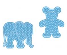 Hama 8251 - Maxi Stiftplatten Set, Elefant und Teddy, transparent