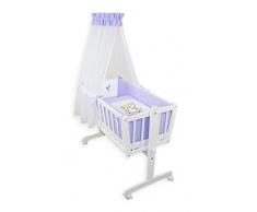 Niuxen 426-494 Babywiege 90/40 Bär mit Schleife 11-tlg. lila