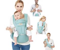 Viedouce Babytrage Ergonomische mit Hüftsitz/Reine Baumwolle Leicht und atmungsaktiv/Multiposition:Dorsal, Ventral, Einstellbar für Neugeborene und Kleinkinder von 3-48 Monate (3,5 bis 20 kg)