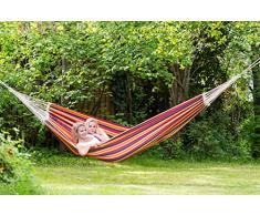 AMAZONAS XXL Komfort Hängematte Paradiso Tropical handgefertigt in Brasilien 250cm x 175cm bis 200kg in Buntgestreift