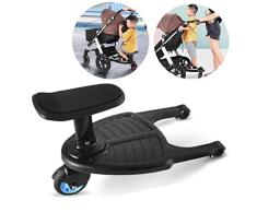 Yajiun Buggy Board Buggyboard mit Sitz Kinderwagen Board Sitz Abnehmbar und Zusammenbauen Ist Nicht für Alle Kinderwagen Geeignet(Blau)