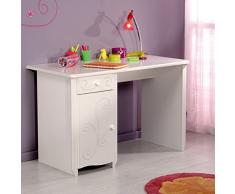 Schreibtisch weiß B 120 cm MDF Holz Kinderzimmer Jugendzimmer PC Computertisch Kinderschreibtisch Mädchenschreibtisch