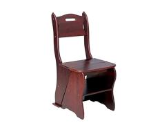 QAZWSX Leiterstuhl, Mehrzweckklappstuhl, Treppenstuhl, Hausregal, Vierstöckiger Hochhocker Aus Massivem Holz (Color : Walnut)