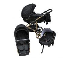 Cleo Kombi Kinderwagen 3 in 1 - mit Hartgummireifen mit Luftkammern