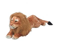 Festnight XXL Plüschlöwe Löwe-Form Plüschtier 138x39cm Stofflöwe Stofftier Plüsch Kuscheltier Spielzeug als Geschenk für Kinder - Braun