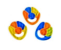 Beißring Regenbogen blau, BPA-frei, Kühlbeißring als Zahnungshilfe ab 3 Monate