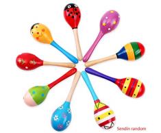 Pegcduu Holz Rasseln Egg Shaker Kids Musical-Party Favor Jugendliche Baby Sand Shaker Newborn-Sand-Hammer Spielzeug zufällige Farbe