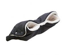 Kinderwagen Muff Handwärmer Wasserdicht Baby Stroller Hand muff Mit Fleece Winddicht Radanhänger für Winter (Schwarz)