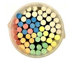 HAC24 60 Stück Malkreide Inkl. Transporteimer Kreide Tafelkreide Schulkreide Straßenkreide Wandkreide