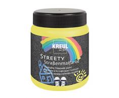 Kreul 43102 - Streety Straßenmalfarbe in Gummientengelb 200 ml, abwaschbare Flüssigkreide zum Malen mit Pinsel oder Roller, flüssige Straßenmalkreide, vegan, dermatologisch getestet, auswaschbar