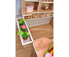 Traum Kind® Kaufladen groß für Kinder mit Türen und Schubladen Kaufmannsladen Holzkaufladen Holz Buche Massivholz natur weiß - MADE IN GERMANY
