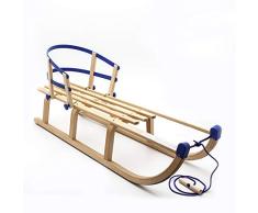 HolzFee Schlitten Colint Davos 110 RL Blue Holzschlitten mit Lehne flexibel GS TÜV