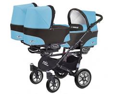 Trippy Drillingswagen Geschwisterwagen Kombi Kinderwagen 2in1 Baby Wanne und Sportwagen schwarz