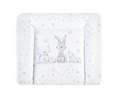 Julius Zöllner Häschen und Eule Softy Folie Wickelauflage 2220126130, weiß, 75 cm tief x 85 cm breit