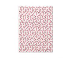 ABAKUHAUS Schwein Wandteppich und Tagesdecke, Cartoon lächelnde Tiere, aus Weiches Mikrofaser Stoff Für den Wohn und Schlafzimmer Druck, 110 x 150 cm, Hellrosa Weiß und Braun