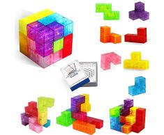 Buself Magnetische Bausteine Würfel Magnetische Steine für Kinder mit 54 Smarte Teile Puzzles 3D Gehirn Training Intelligenz Stressabbau Spielzeug Spiele Quadratische Magnete Würfel