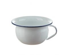 Münder Email Nachttopf, w/bl Rand