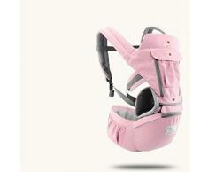 Babytrage multifunktionale atmungsaktive Babytragetasche mit Hüftsitz Hipseat für Säuglinge Babys Kleinkinder(Rosa)