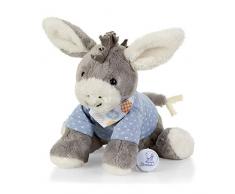Sterntaler Spieluhr, Stofftier Esel Emmi, Austauschbares Spielwerk, Größe: M, Hellblau/Grau