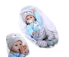 ZIYIUI Reborn Baby-Puppe Weiches Vinylsilikon Realistisch Baby Puppe lebensecht Reborn Baby Junge Mädchen Handgemacht Neugeborene Echte Babypuppe (Reborn Babys Junge)