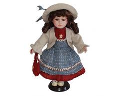 MagiDeal 60cm Viktorianisches Porzellanpuppe Kleines Mädchen Mit Brauner Kleidung - 30cm - A