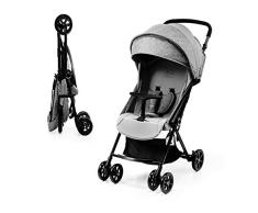 Kinderkraft Kinderwagen LITE UP, Liegebuggy, Sportwagen, Drehbare Vorderräder, Verstellbarer Griff, Stufenlose Einstellung, Großer und Bequemer Buggy, Schnelles Zusammenklappen, Grau