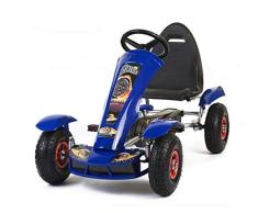 fit4form Kinder Go Kart Super Blue Race Machine Tretauto Gokart Luftreifen 5-12 Jahre