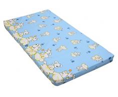 Best For Kids Babymatratze 60x120x6 cm Bezug 100% kuschelweiche Baumwolle (Blau)