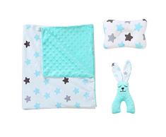Haptian 3 Stück/Set Baby Peas Decke Schlafkomfort Puppen Neugeborene Kinderwagen Decken Kissen