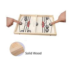mlxg Hölzernes Desktop-Brettspiel, Slingshot-Tischhockey-Partyspiel, Eltern-Kind-Interaktives Spiel Desktop Battles Ballspiel, Bouncing Chess Hockey-Spiel