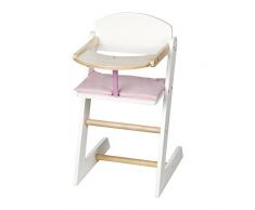 roba Puppenhochstuhl, Puppenmöbel Serie „Scarlett“, Puppenstuhl für Puppen & Babypuppen, Puppenzubehör weiß lackiert