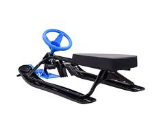 Tidyard Snow Racer Schlitten Bob Schwarz und Blau Snow Racer Sledge Bob Steering Sledge Steering Bob Skibob Childrens Sledge