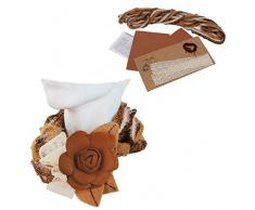 alles-meine.de GmbH Bastelset: 3-D Rundschal / Schal Crystal - braun - Dekoschal zum Nähen per Hand - aus Filz / mit fertig gefilzten Teilen - Handarbeiten erstes Nähen Handa..