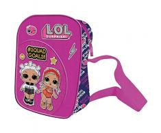 LOL L.O.L. Surprise Umhängetasche Mädchen Tasche Schultertasche Kindergartentasche Handtasche Glitzer Bag SQUAD GOALS inkl. Wachsmalkreide