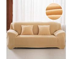 PUXUEE Sofabezug Plüsch Fabirc Sofabezug 1/2/3/4 Sitzer Dick Schonbezug Sofabezüge Stretch Elastische Billige Sofabezüge Handtuch Wickelbezug