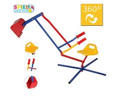 Deuba Sandbagger Sitzbagger 125x65x60cm Kippschaufel 360° Radius bis 40kg Metall Sandkastenbagger Sandspielzeug Sandkasten