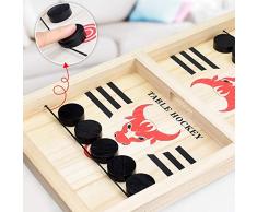 Chirsemey Schnelles Sling Puck Spiel Brettspiel Slingshot Games Toy Tragbares Tisch-Eishockey-Partyspiel Holztische Familienspiele Desktop Winner Brettspiele Kampfspielzeug Für Eltern-Kind Interaktiv