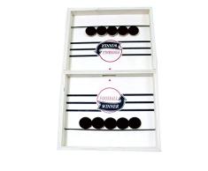 HSKB Eishockey Puck Equipment Tischspiel Flipper und Kicker Holz Desktop Spiel für die ganze Familie Mini Spielfeld Tisch Spielzeug Kompaktes Spiel auch für die Reise (37 x 24 cm)