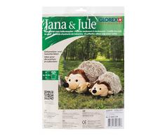 GLOREX 0 4403 100 - Kuscheltier zum Selberstopfen Igel Jana und Jule, ca. 32 cm groß, aus hochwertigem Plüsch genäht, müssen nur noch befüllt werden, mit Geburtsurkunde