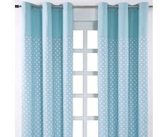 Homescapes Kindervorhang Junge Kinderzimmer Ösenvorhang Dekoschal Stars 2er Set blau 137 x 182 cm (Breite x Länge je Vorhang) 100% Reine Baumwolle