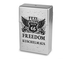 Zigarettenbox mit Namen Kuschelmaus - Personalisierte Hülle mit Design Route 66 - Zigarettenetui, Zigarettenschachtel, Kunststoffbox