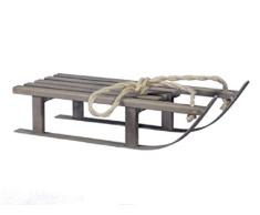 Decpero Holzschlitten / 38 cm/grau